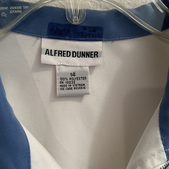 VTG Alfred Dunner jacket polyester white blue stripes - Picture 2 of 7